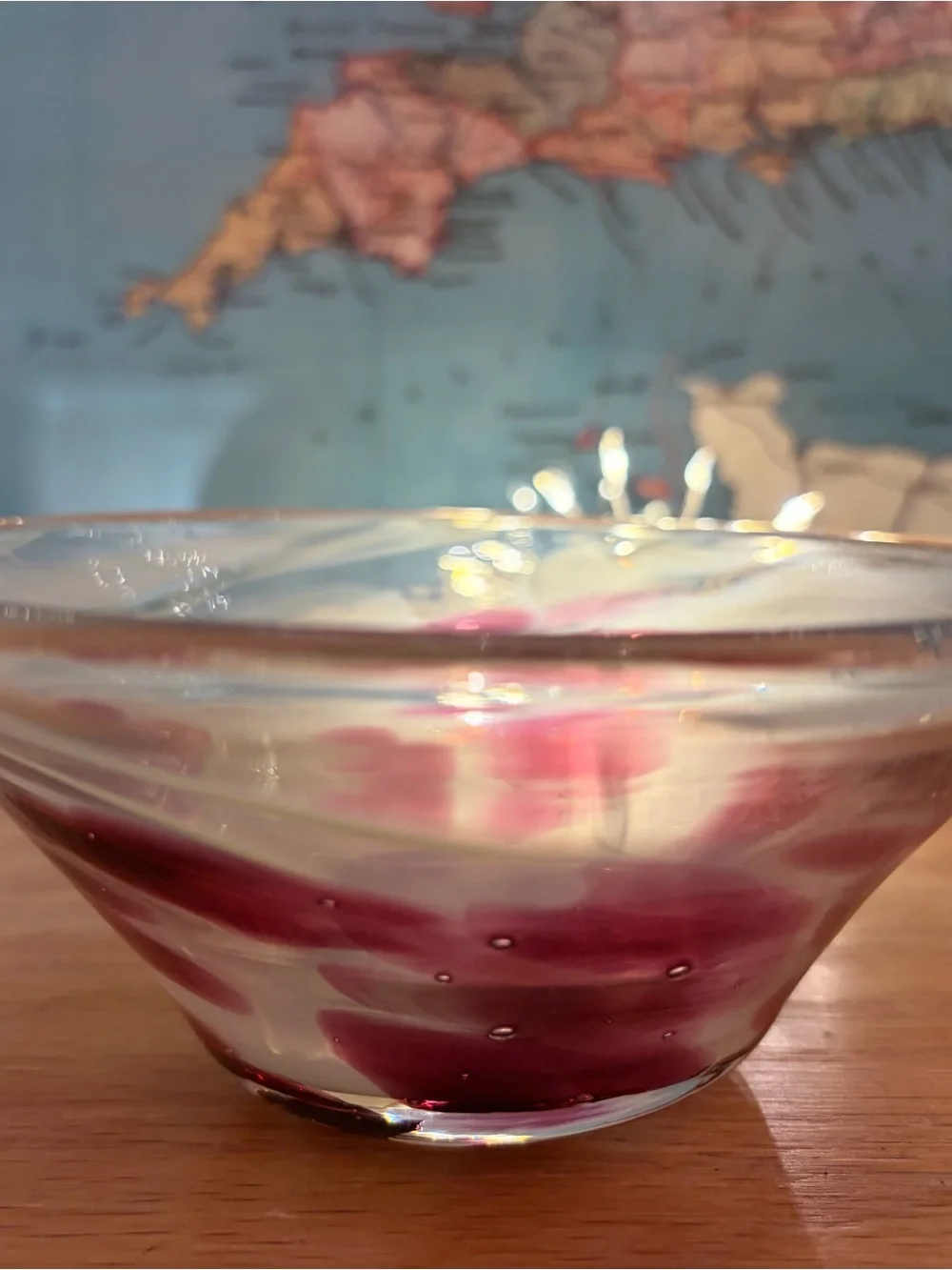 ✨ Hand-Blown Studio Art Glass Abstract Floral Bowl ✨